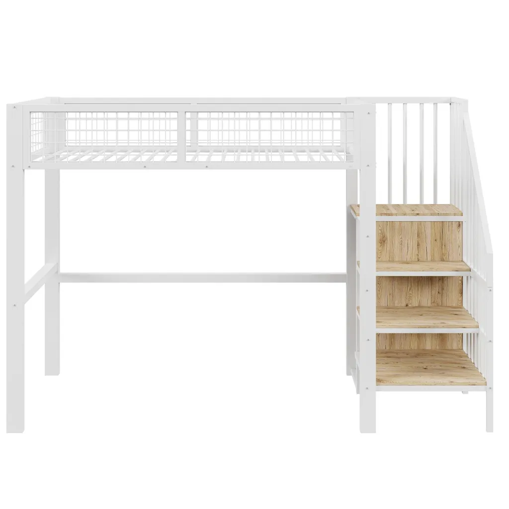 Lit Combiné 90x200 Métal avec Protection Chute et Bureau Intégré - 7