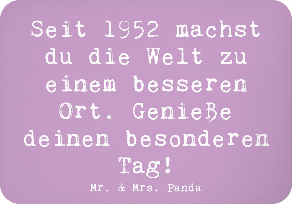 Mr. & Mrs. Panda magnet Spruch 1952 Geburtstag - Lavendeltraum - Geschenk, haftmagnet, zettelhalter, Alter, Kühlschrankmagnet, tafelmagnet, Notizh...