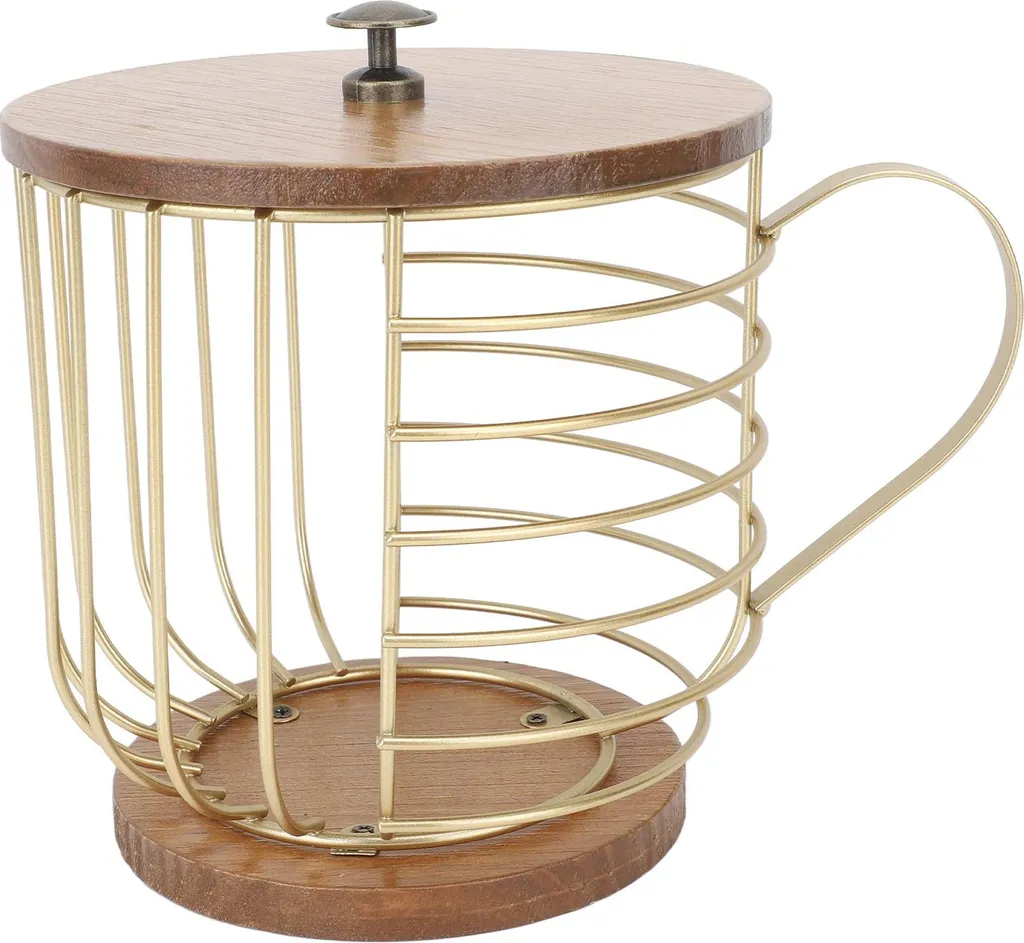 Rangement capsules café fini le désordre avec ce panier doré élégant