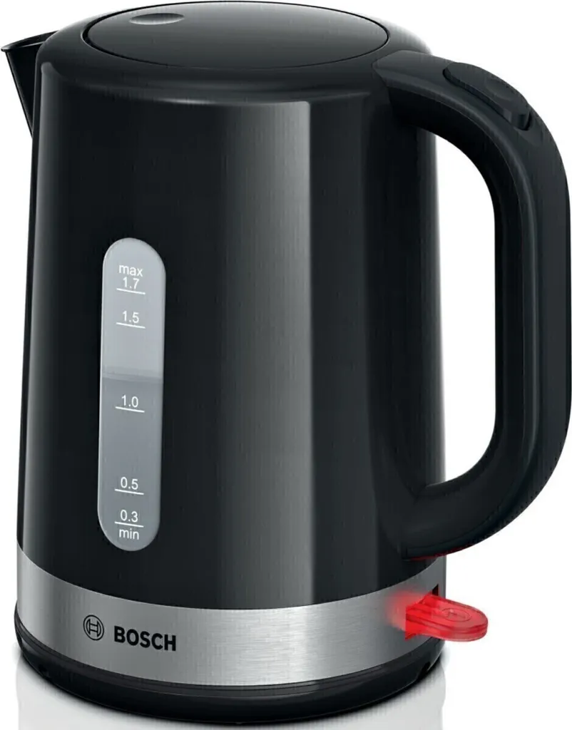 Bosch TWK6A513 Bouilloire Électrique 1,7 L 2200 W en Acier Noir Inox