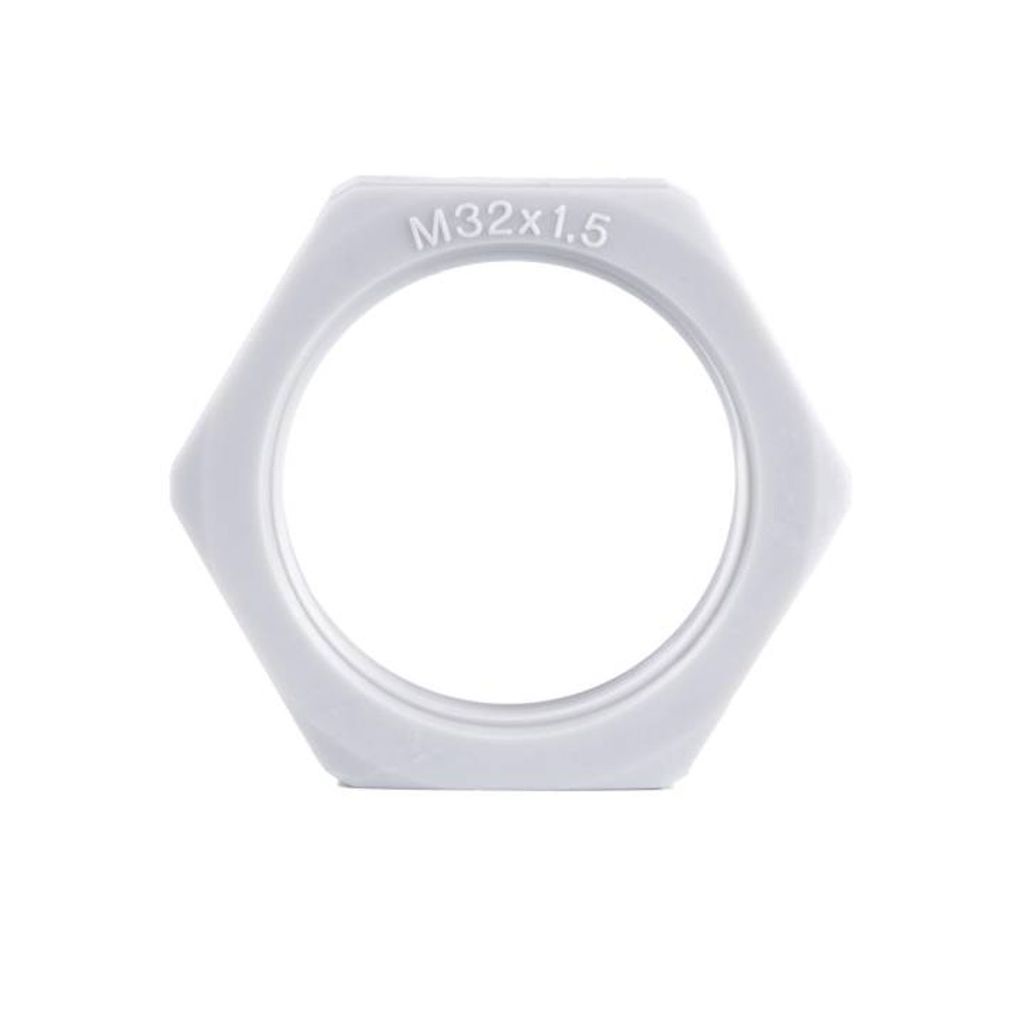 Sechskantmutter M32 aus Polystyrol, lichtgrau, Produktbild 