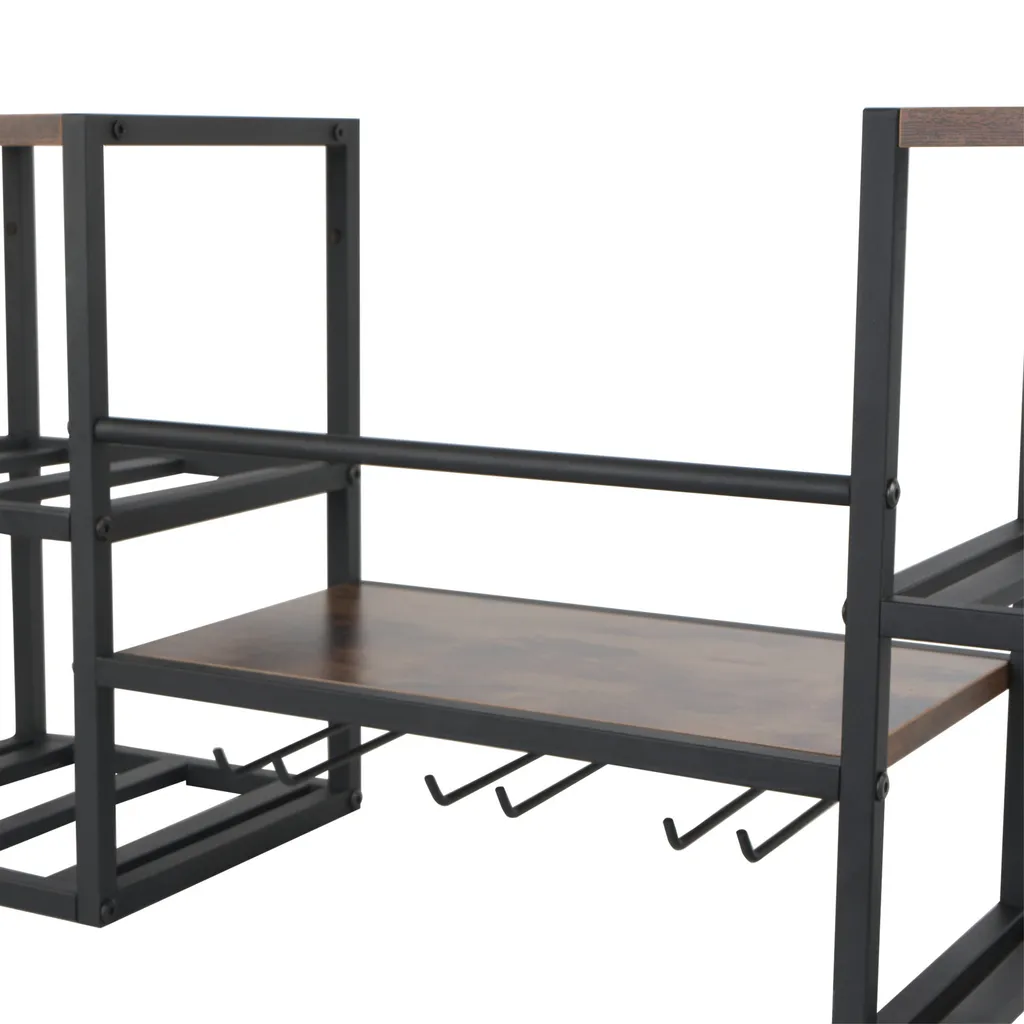 Casier à vin en métal robuste avec support de verres, design mural compact