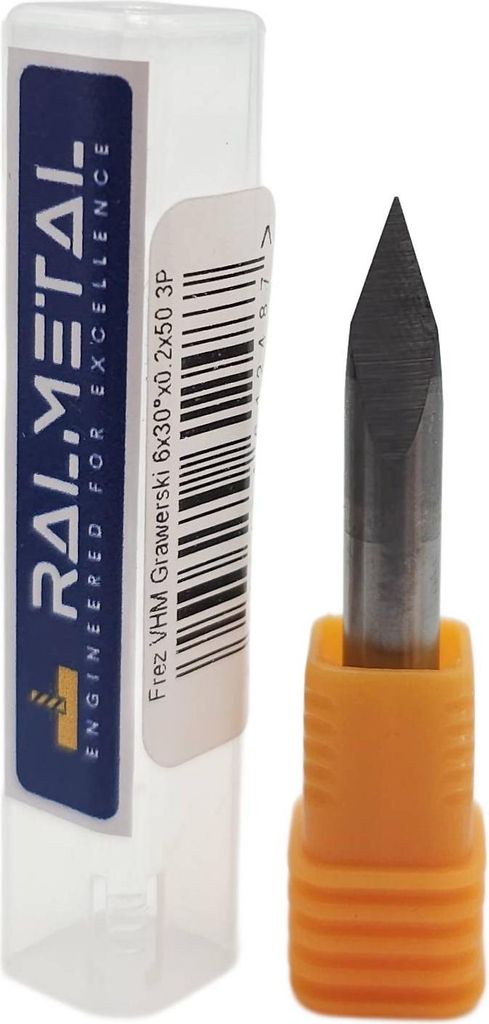 V-förmiger Vollhartmetall-Gravierfräser 6 x 30° x 50 x 0,2 mm 3P
