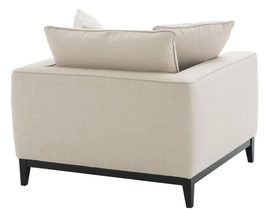 Casa Padrino Luxus Wohnzimmer Sessel Naturfarbig 116 x 106 x H. 94 cm - Luxus Möbel
