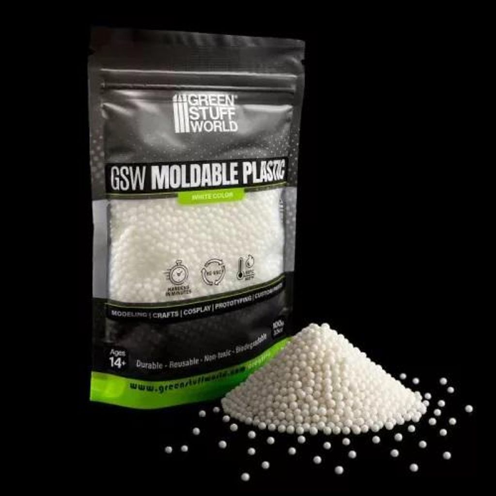 Green Stuff World GSW6330 - Formbare Kunststoffpellets – Weiß 100 g - Neu