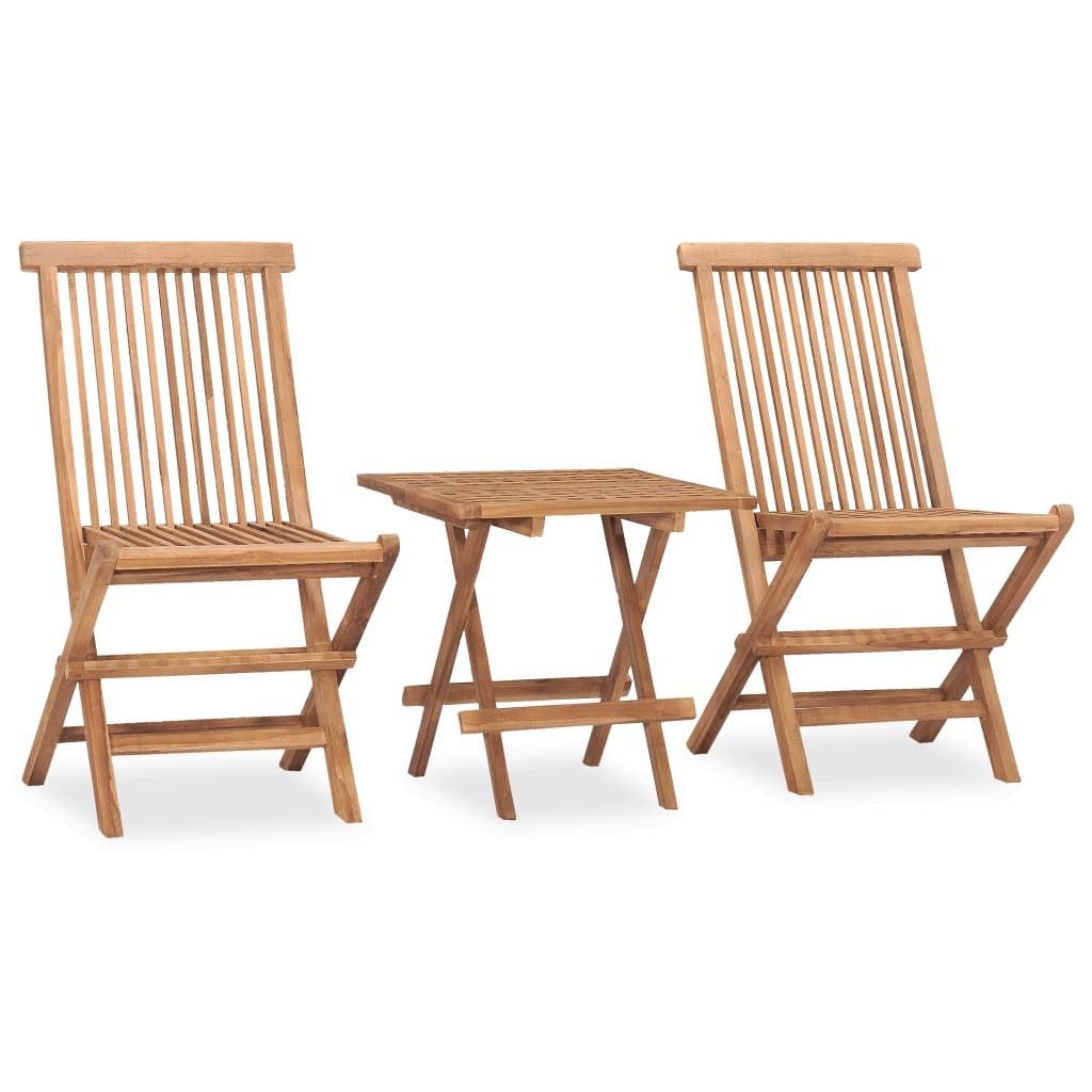 Möbel 3-tlg. Garten-Essgruppe,Sitzgruppe für Garten Klappbar Massivholz Teak DE25246