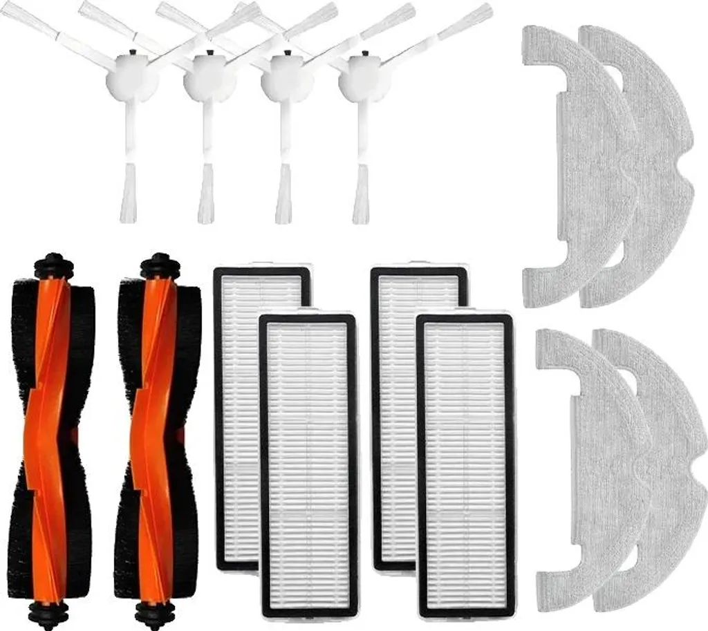Set 4 Pezzi Ricambio Robot Aspirapolvere: Spazzola Rotante + Laterali