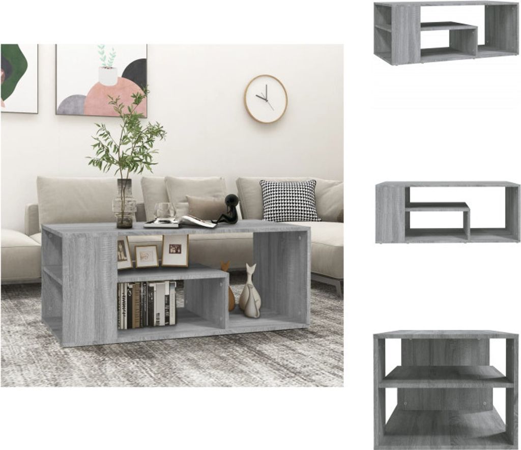 vidaXL Couchtisch Grau Sonoma 100x50x40 cm Holzwerkstoff - Couchtische