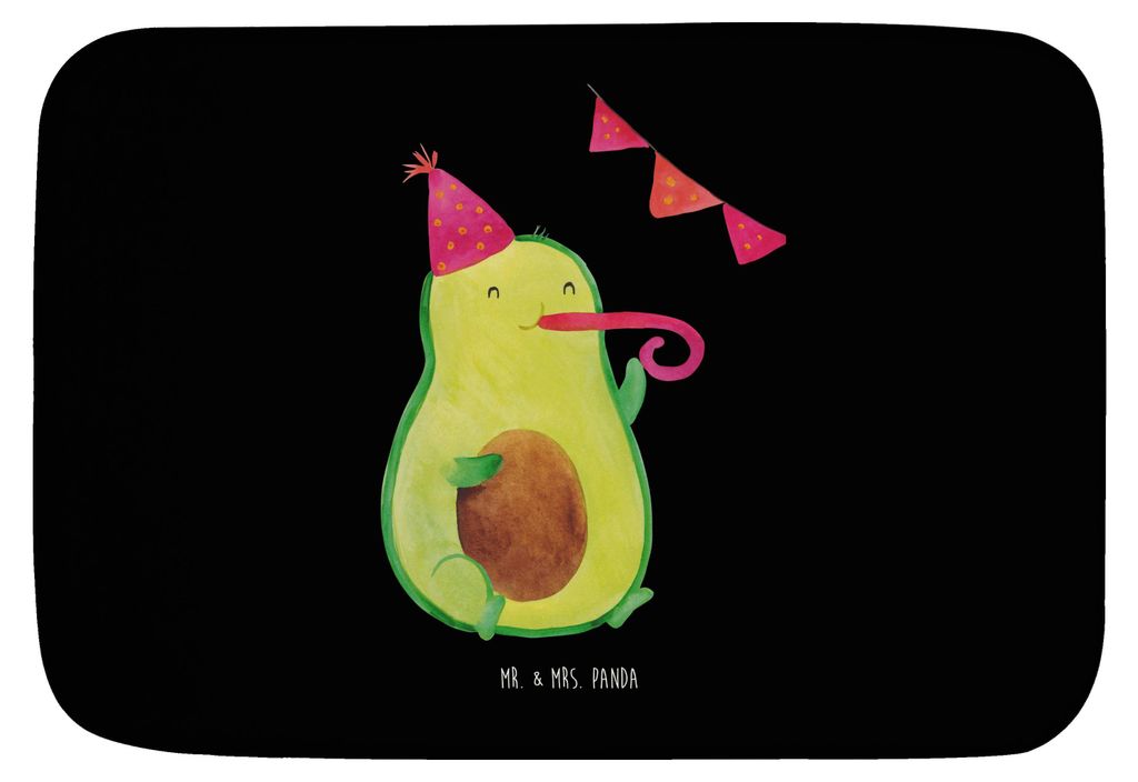 Mr. & Mrs. Panda Badvorleger Avocado Party - Schwarz - Geschenk, duschmatte, Geburtstag, Avocados, badezimmermatte, Gesund, Happy Birthday, Badezim...