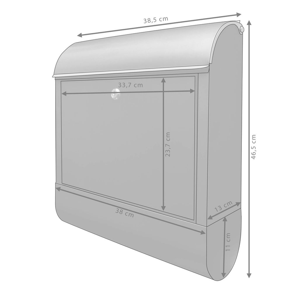 Design Briefkasten Stahl schwarz mit Zeitungsfach Produktbild 9