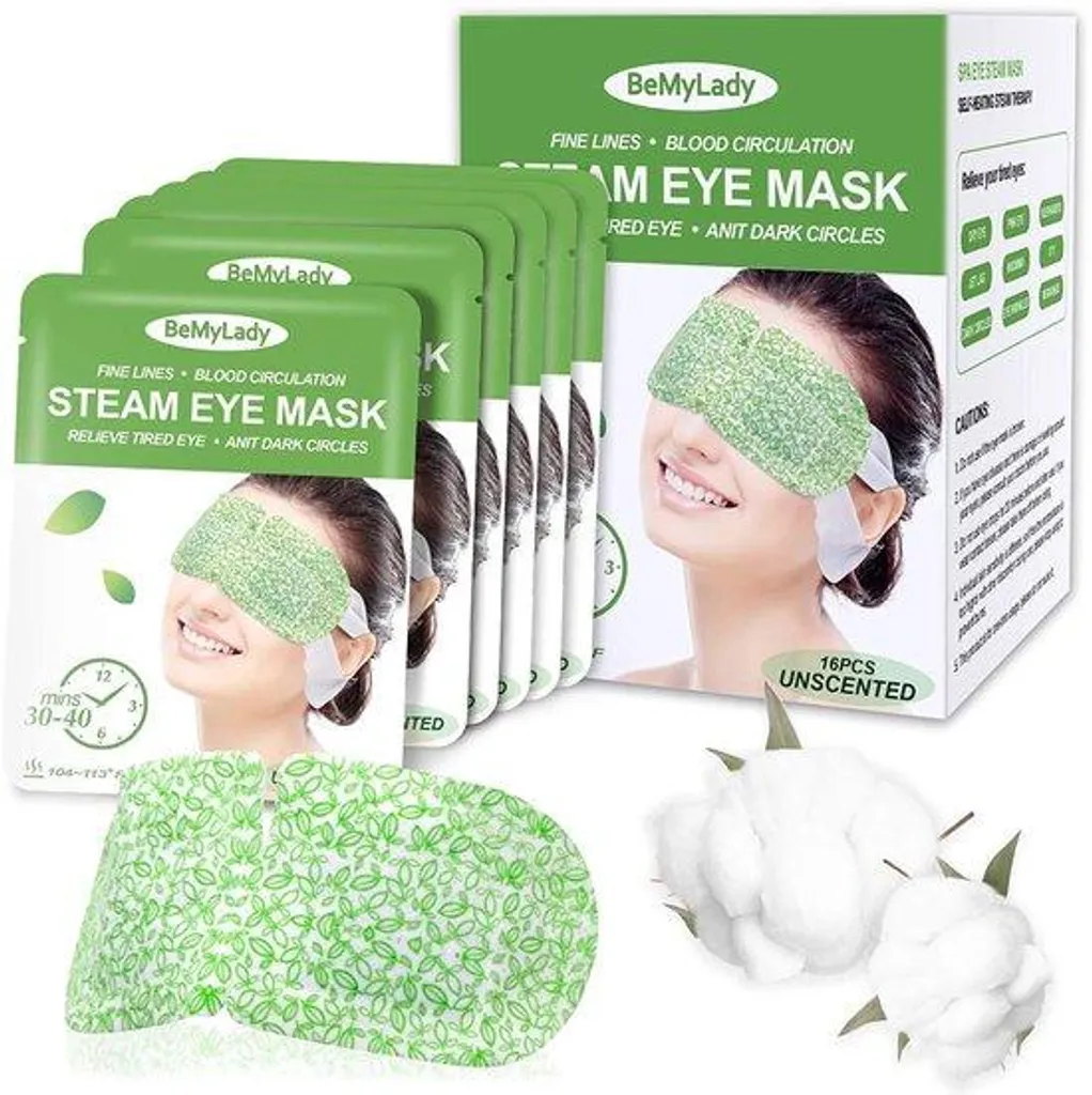 Masque chauffant yeux fatigue numérique lot de 16 vapeur relaxante