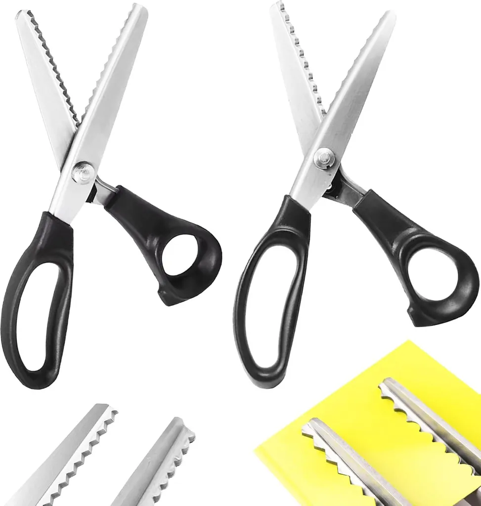 Ciseaux de tailleur à bords dentelés 5mm et biseautés pour coton - 2u