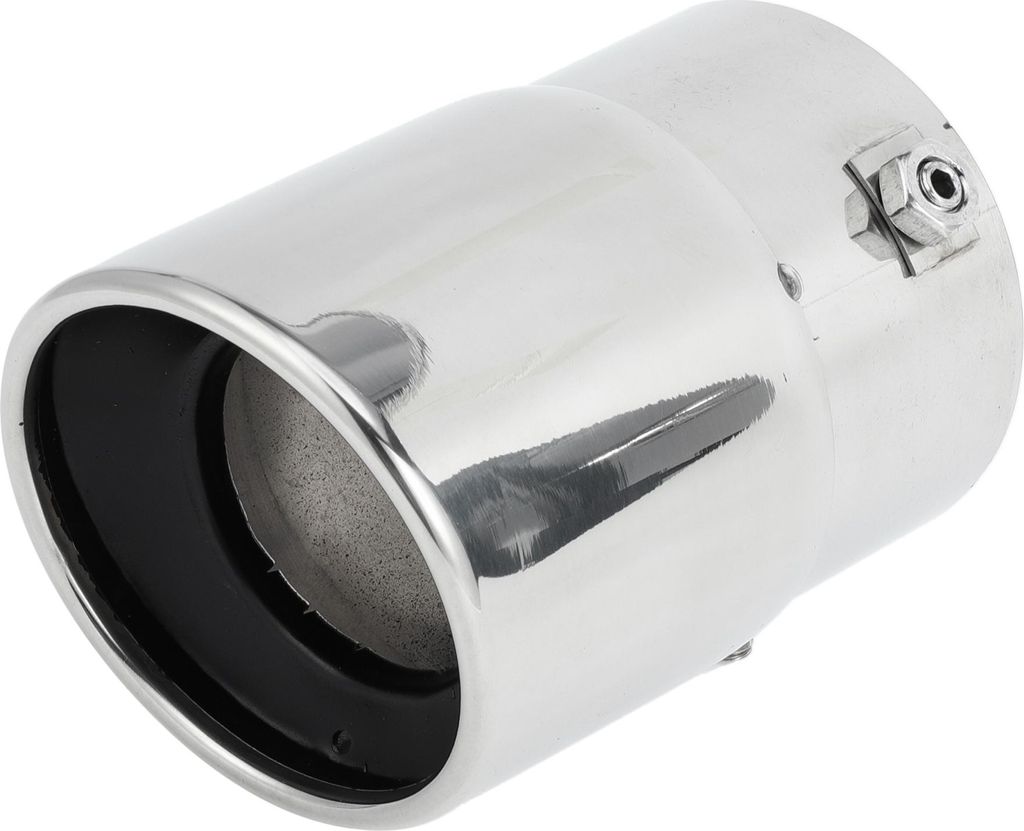 Roll Edge Auspuffspitze hinten 3,1" Einlass 3,5" Auslass 5,2" Länge für Autotailpipe Edelstahl Silberton Bolt on