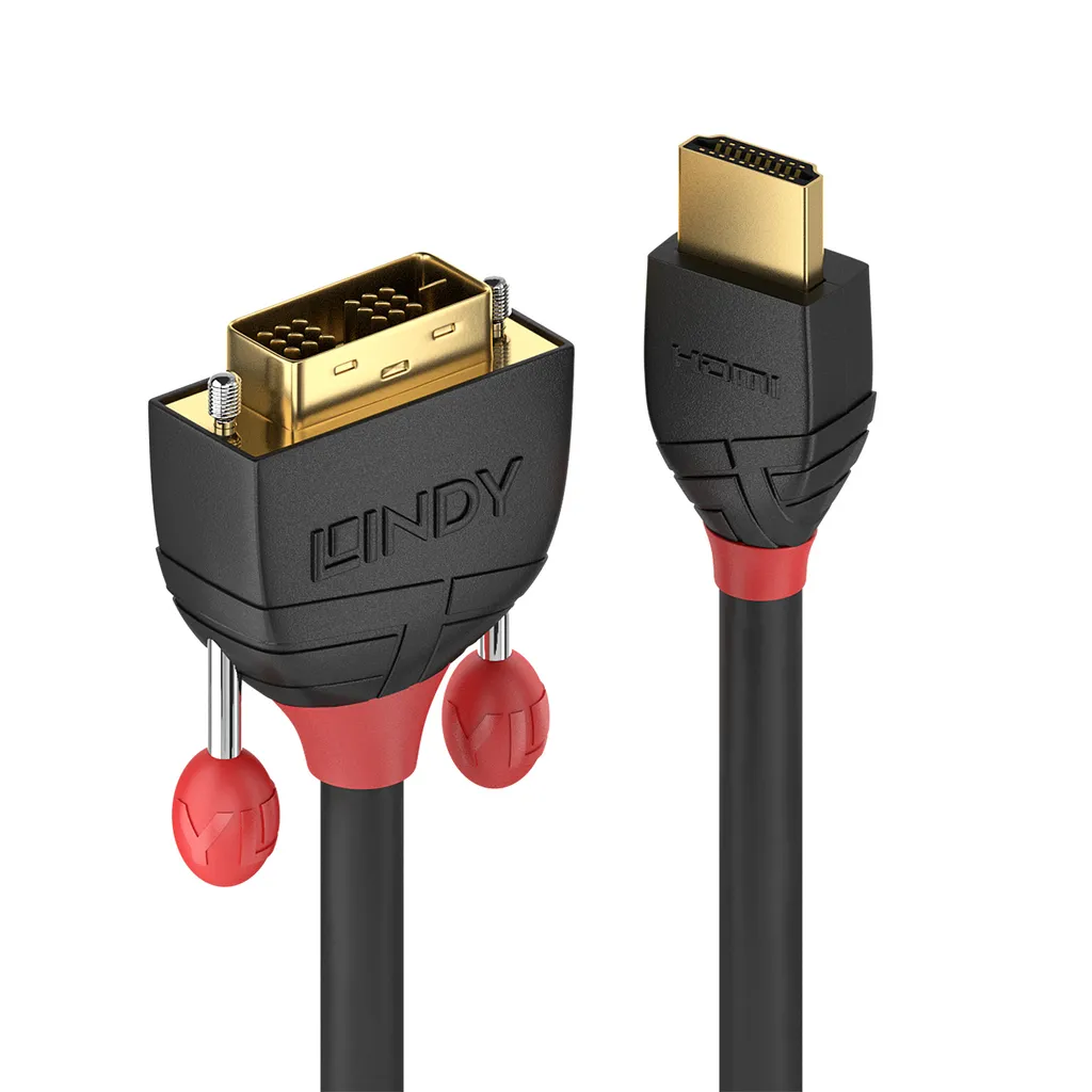 LINDY HDMI e DVI-D Single Link Kabel Linea nera 5m