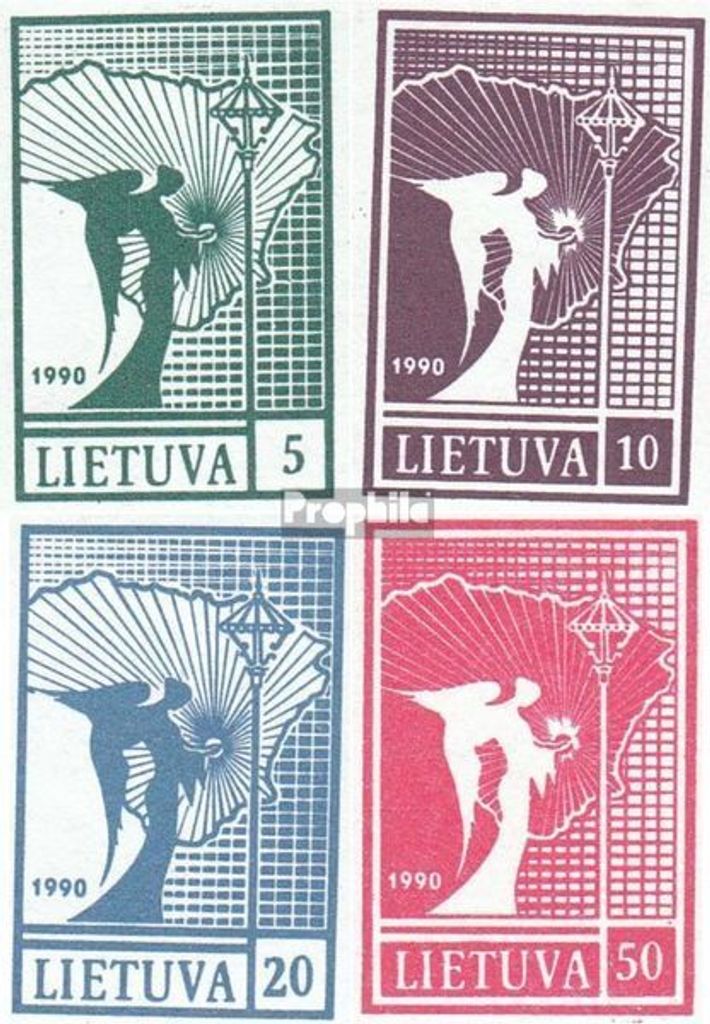 Briefmarken Litauen 1990 Mi 457a-460 (kompl.Ausg.) un Friedensengel