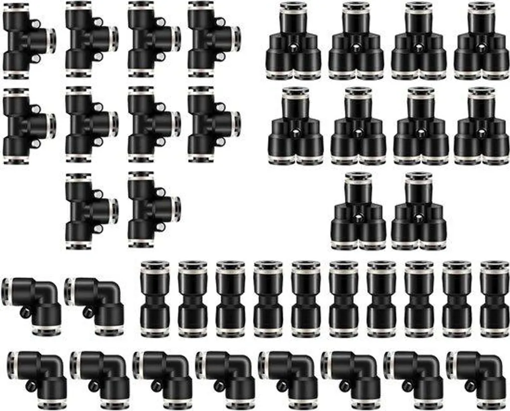 Raccords pneumatiques 1/4 pouce inox noir pour stopper les fuites d'air