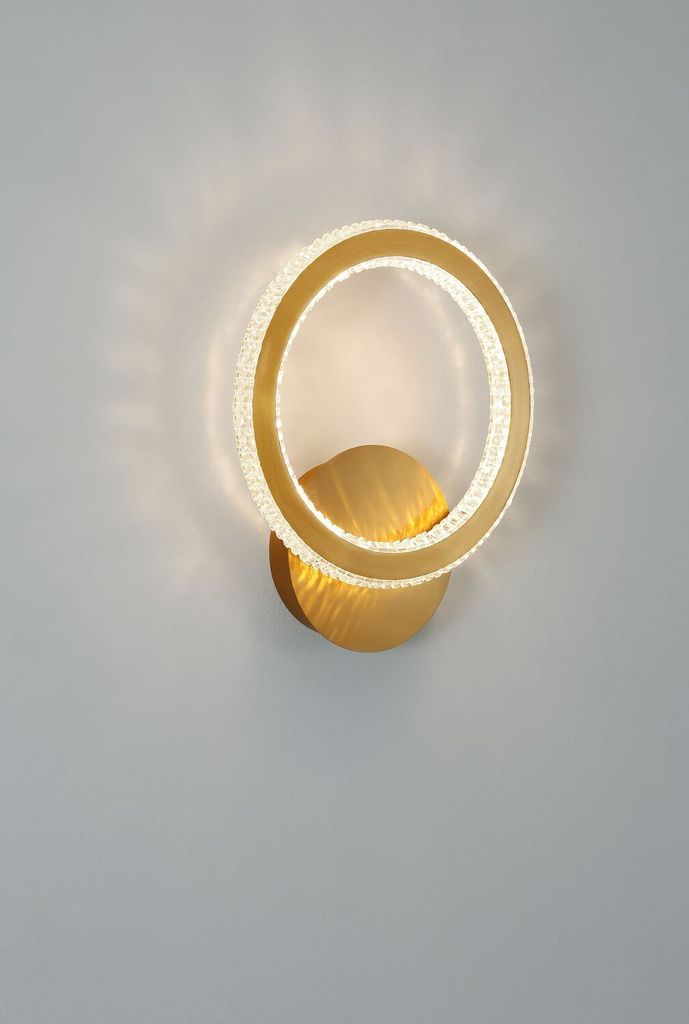 Nova Luce CILION LED Wandleuchte Messing 19W Warmweiss 25x7x30cm 9011135