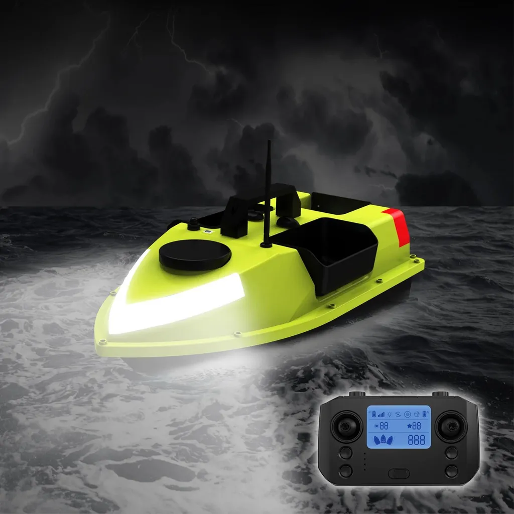 Bateau amorceur RC 500m - Batterie 12000mAh et charge 1.5kg - Jaune Bateau amorceur RC 500m - Batterie 12000mAh et charge 1.5kg - Jaune