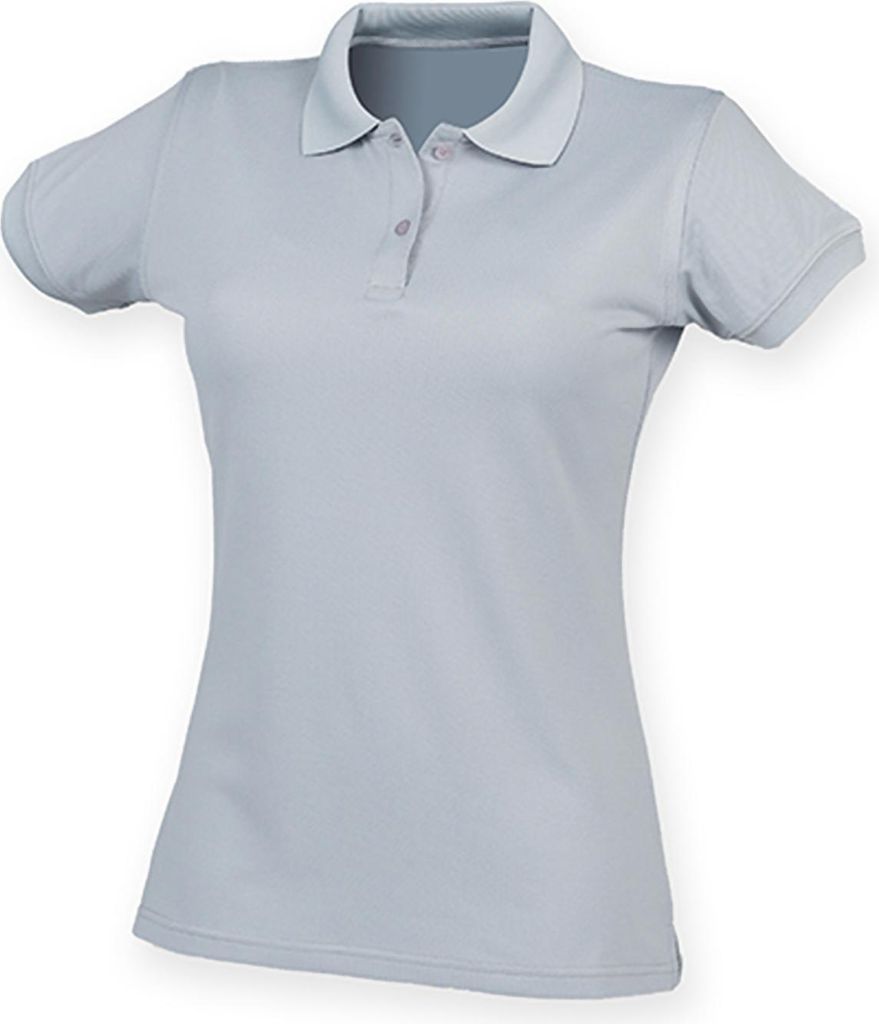 Henbury H476 | Damen Coolplus Wicking Polo Shirt / Mikro-Piqué - Farbe: Silver Grey (Solid) - Größe: M