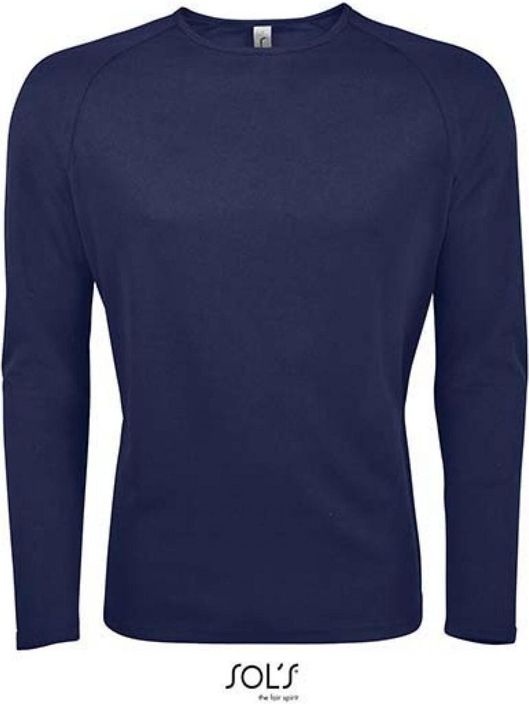 SOLs 02071 | Herren Long-Sleeve Sports T-Shirt Sporty - Farbe: French Navy - Größe: S