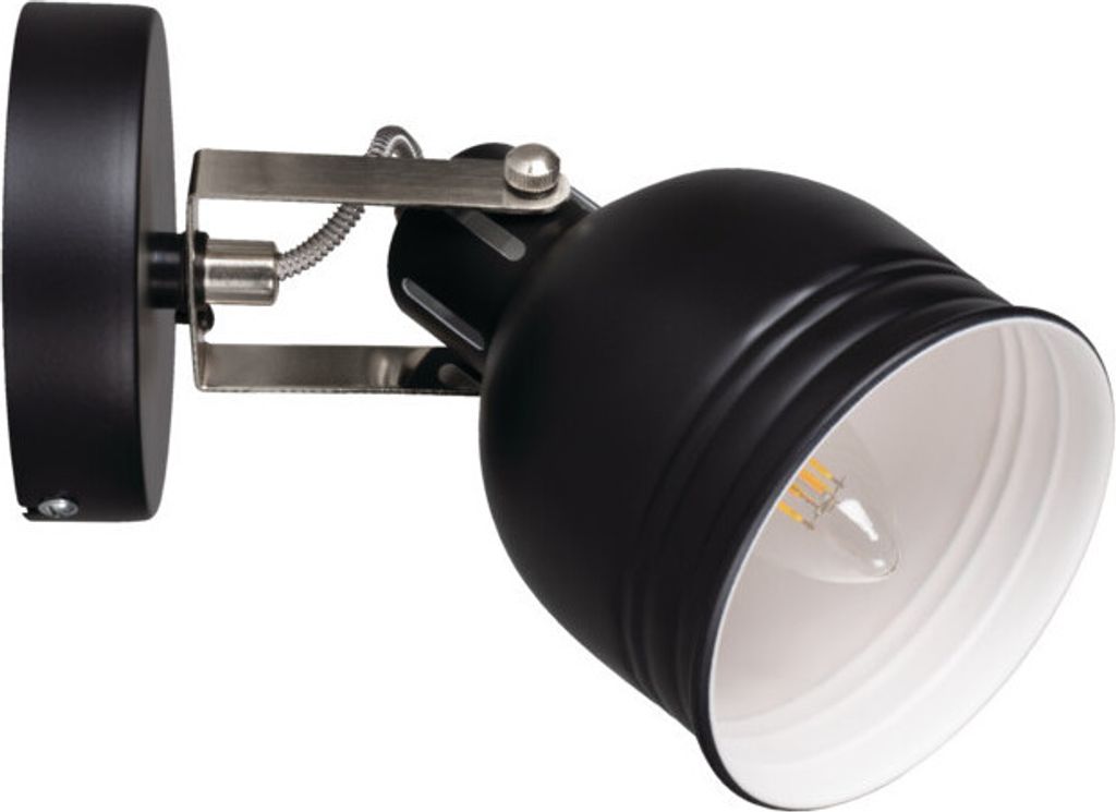 Kanlux Wand-Deckenleuchte DERATO E14 Schwarz/Silberfarben 35640