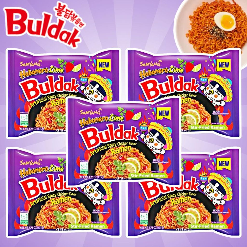 Buldak Hot Chicken Flavor Habanero Lime Ramen 5 x 135 g – Produktbild 