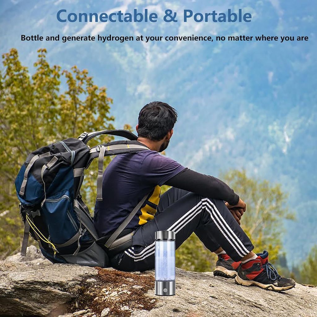 Produktbild von Wasserstoffgenerator 3000 PPD Mit Wasser Ionisator Mit PEM-Technologie Und Spe-Wasserstoffwasserflasche, 240 Ml, Einfach Zu Tragen Und Zu Verwenden, Geeignet FüR BüRo Reisen Arbeit Und Sport