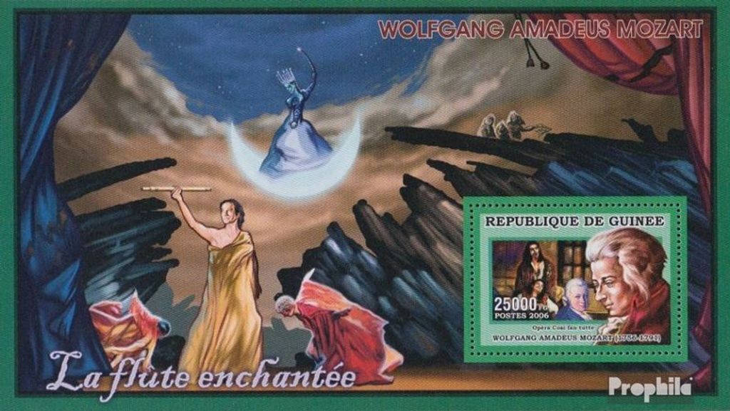 Briefmarken Guinea 2006 Mi Block 985 (kompl. Ausgabe) postfrisch MOZART - Die Zauberflöte