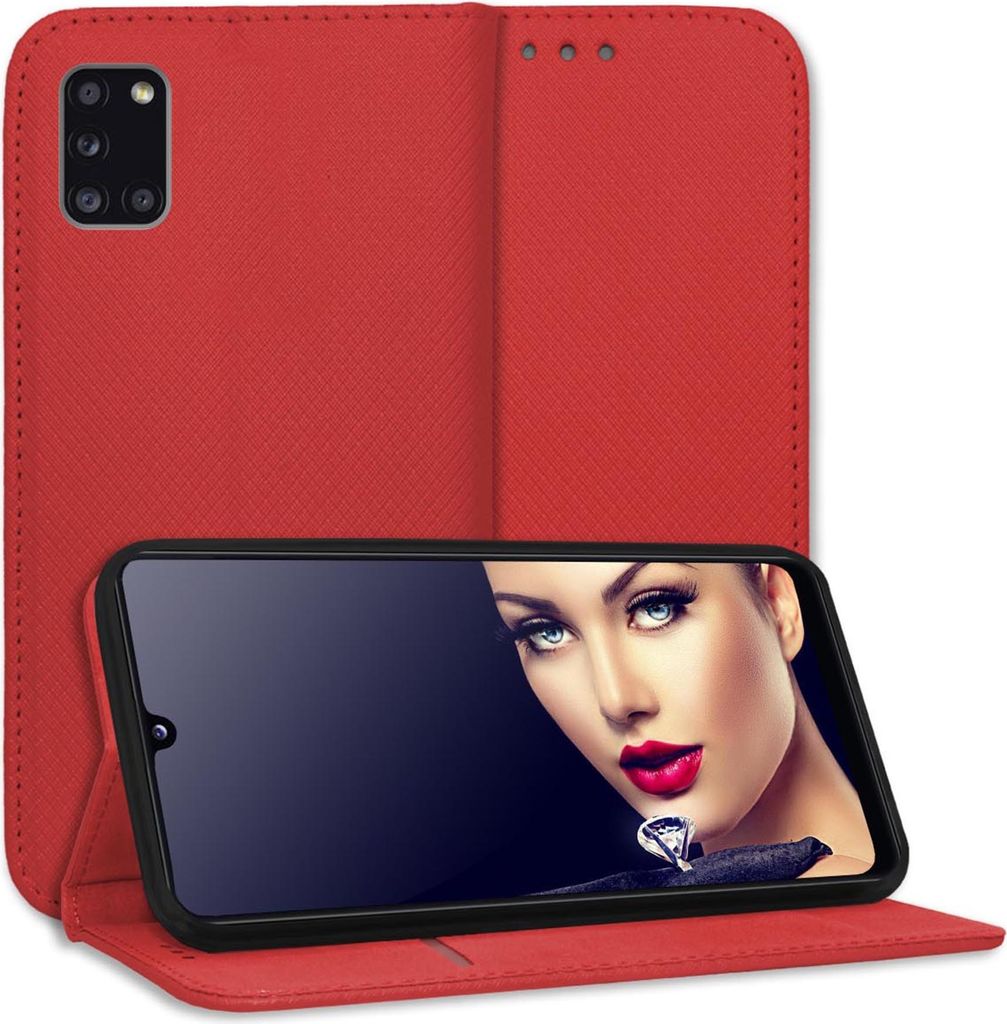 Bookstyle Schutzhülle Klapphülle Schutztasche Etui Cover für Samsung Galaxy A31 (A315, 6.4'') - Rot