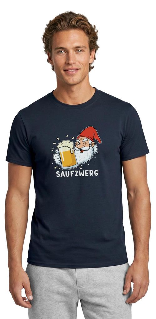 Spreadshirt Saufzwerg Mit Bier Karneval Männer T-Shirt, S, Navy