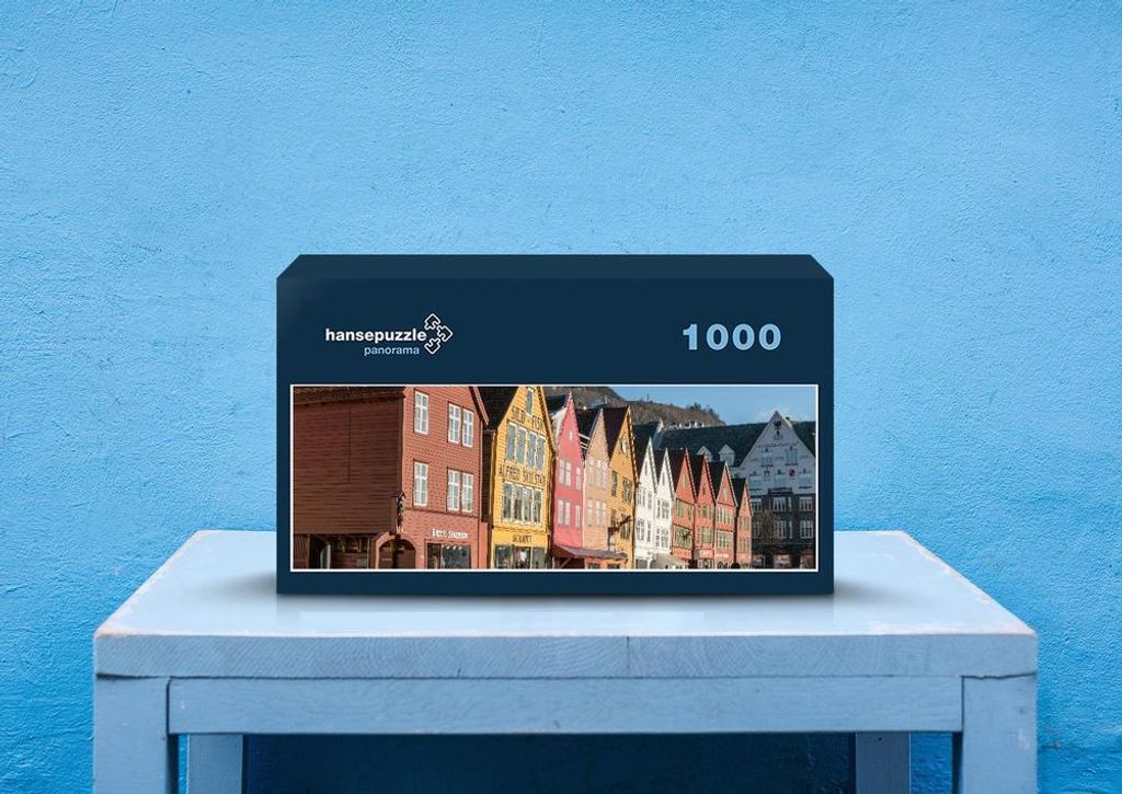 hansepuzzle 30256 - Bergen Puzzle, 1050 Teile, Orte, 60,0 x 46,0cm mit hochwertiger Aufbewahrung, Kartonbox und wiederverschließbarem Beutel