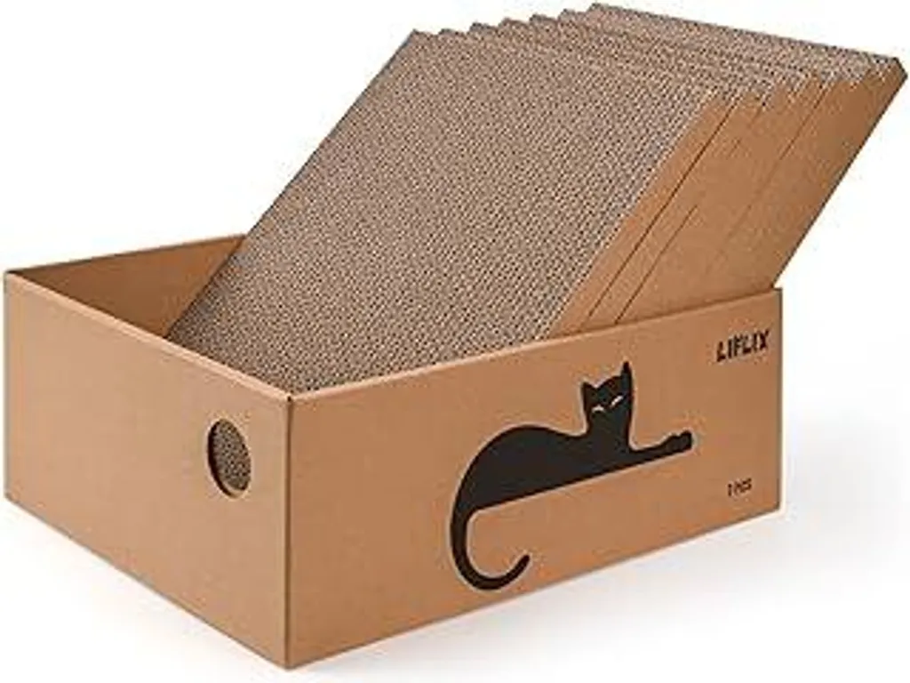 Tiragraffi per Gatti con Scatola 7 Pezzi in Cartone Alta Qualità 42x32cm
