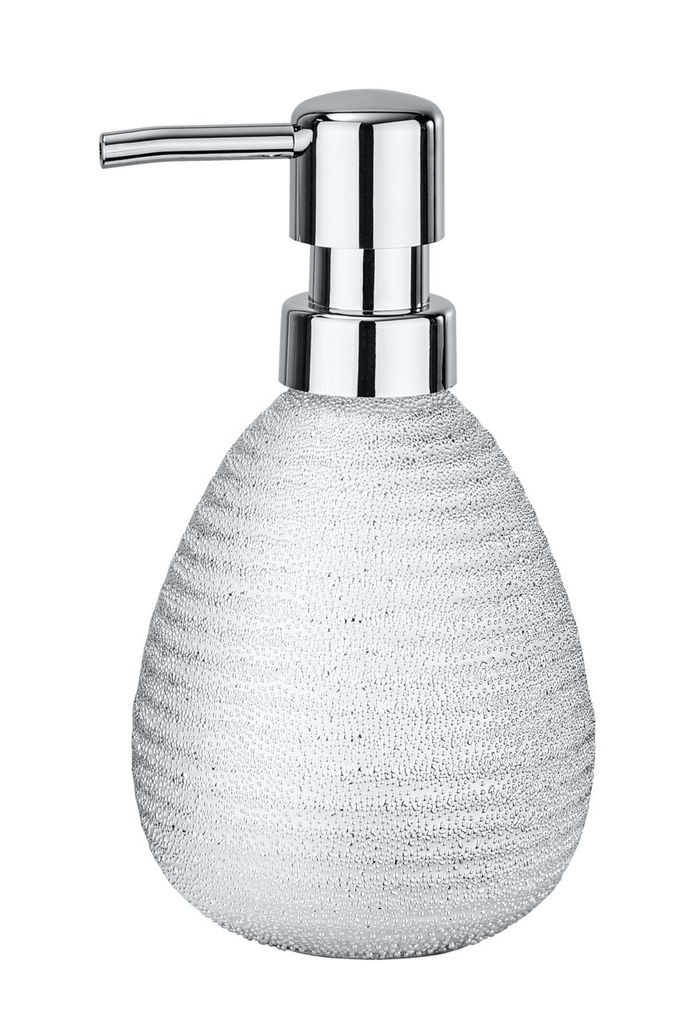 WENKO Seifen Spender POLARIS silber 390 ml Bad Accessoires Produktbild 