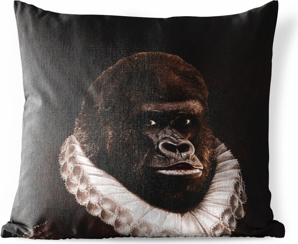 MuchoWow Outdoor Kissen - Wilhelm von Oranien - Kunst - Gorilla - 45x45 cm - Wetterfest - Lounge Kissen - Fotokissen - Dekoratives Kissen