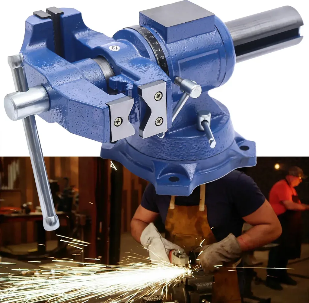 Étau fixe 100mm avec base tournante pour découpe et soudure précise - 2