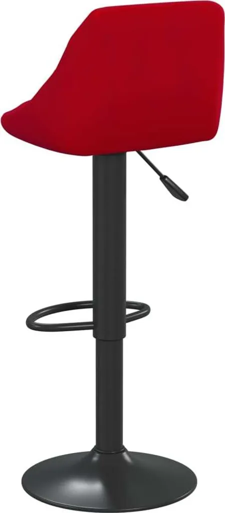 Sgabello da Bar in Velluto Rosso Vino: Seduta Vintage Design Elegante - 5
