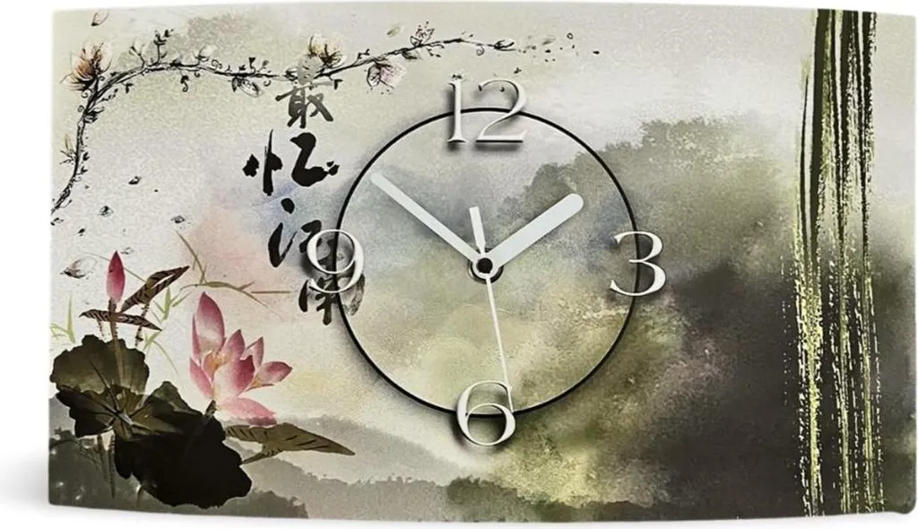 Orologio Parete Design Asia Lotus dixtime 3D-0090 Silenzioso