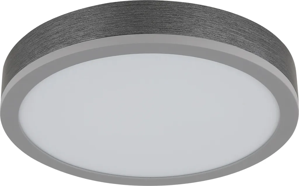Plafonnier LED pour couloir gris rond éclairage blanc chaud 30 cm