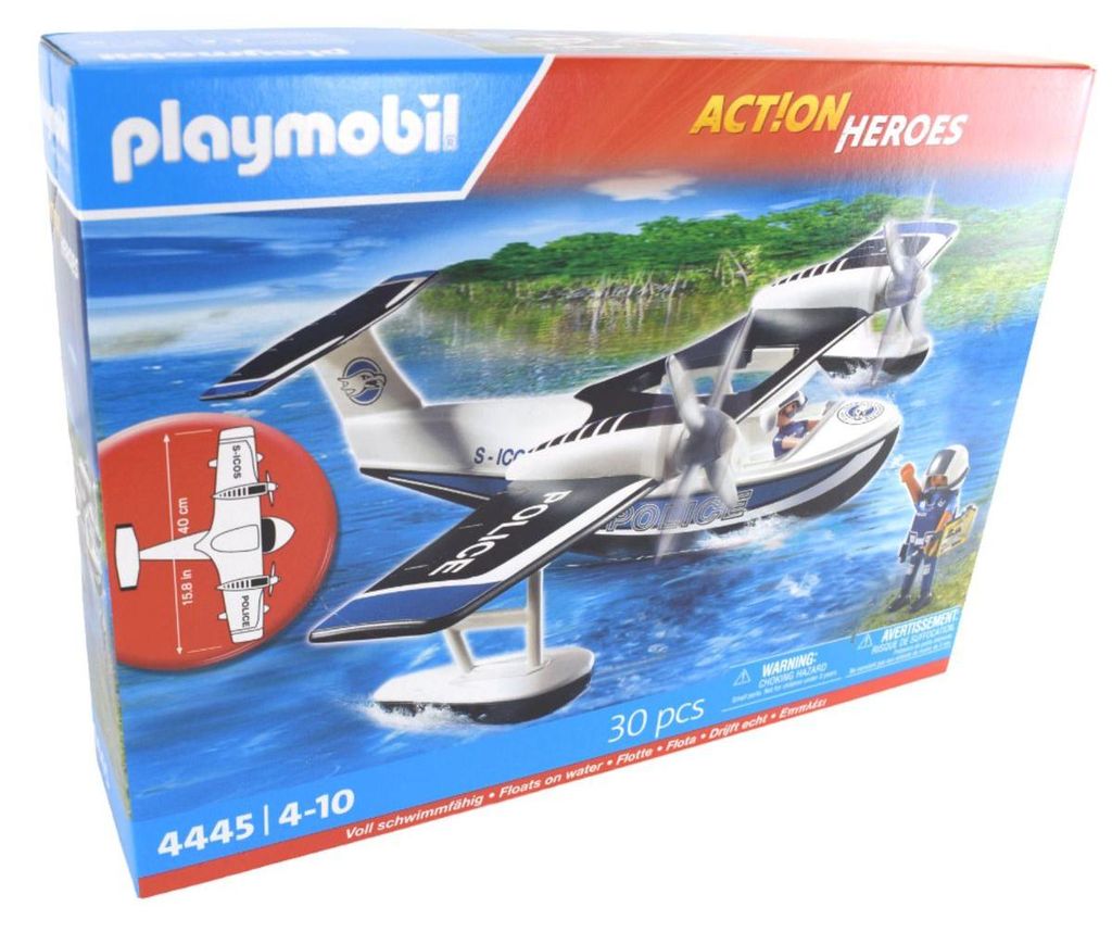 PLAYMOBIL City Action 4445: Patrouilleboot met vliegtuig Productafbeelding 