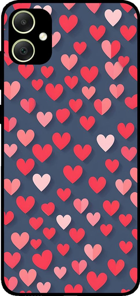 Smartphonica Telefon Fall passt Samsung Galaxy A05 mit rosa und roten Herzen Impressum - TPU Backcover Fall mit rosa und roten Herzen Design