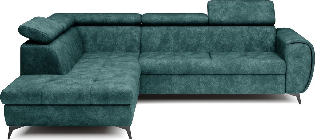 Masseno Ecksofa MAGIA L-S mit Schlaffunktion L-Form, Sofa mit Bettkasten, Wohnzimmersofa, Couch, Soffa, Bettsofa, Couchgarnitur- Grün, SALLY 12