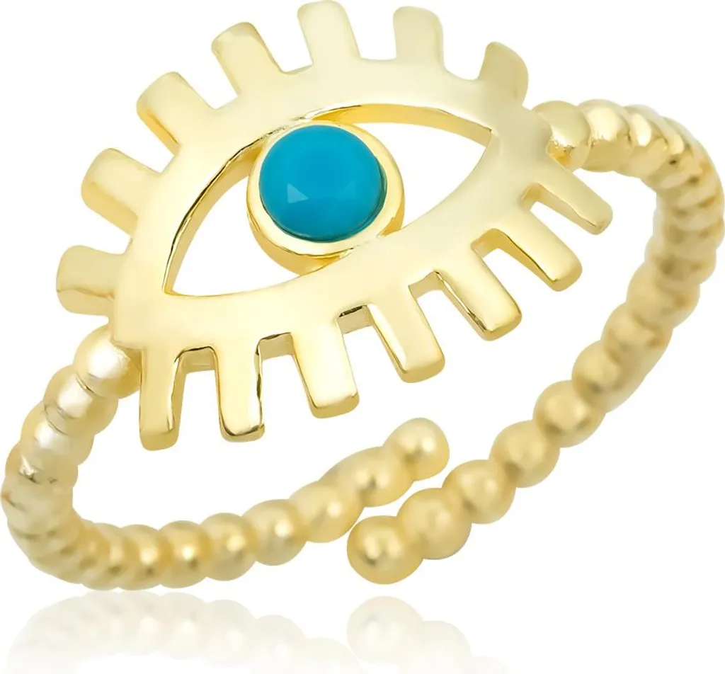 Bague ajustable motif œil et opale : l'accessoire idéal pour offrir