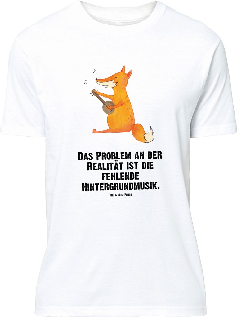 Mr. & Mrs. Panda Größe M T-Shirt Fuchs Gitarre - Weiß - Geschenk, Lagerfeuer, Shirt, Singen, Tshirt, Musik, Herren, Optimistisch, Sänger, mit S...