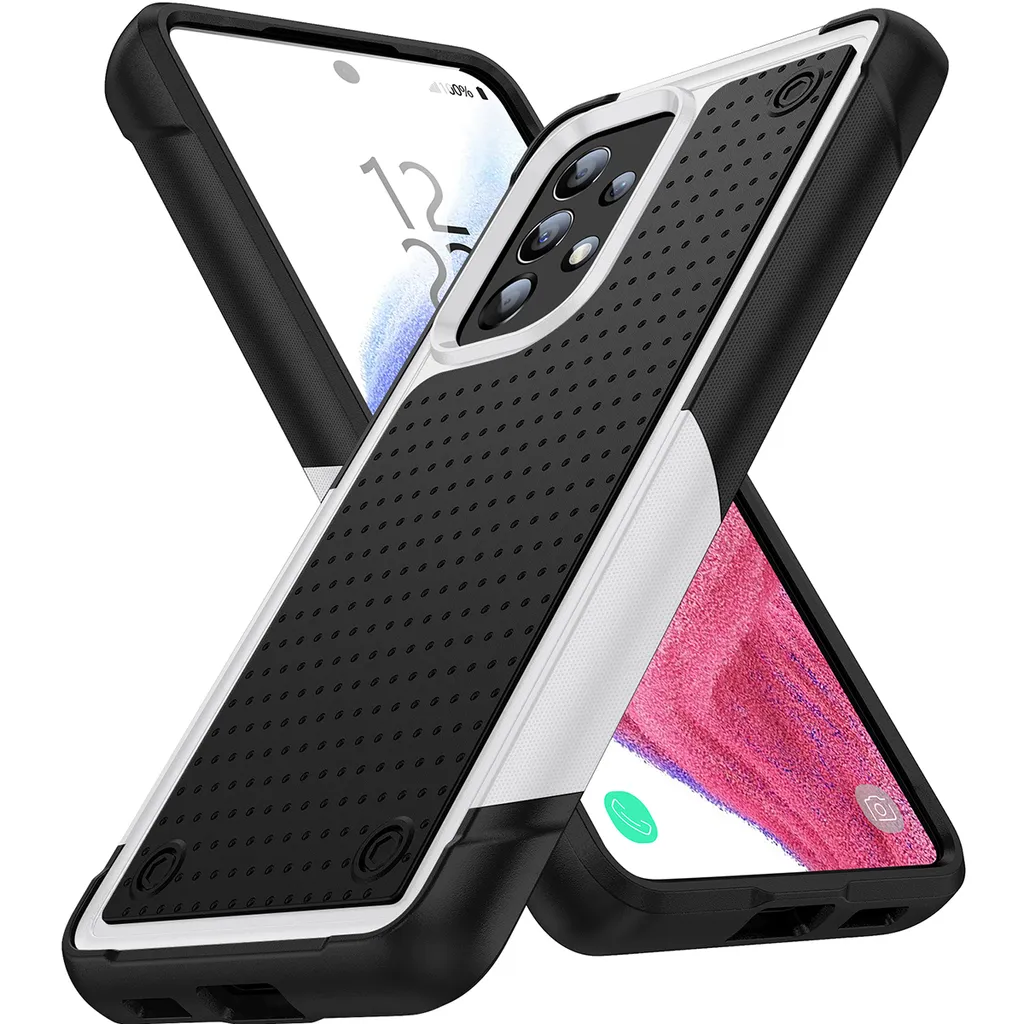 Cover Samsung A73 5G Rugged Militare 2in1 PC/TPU Shockproof Bianco/Nero