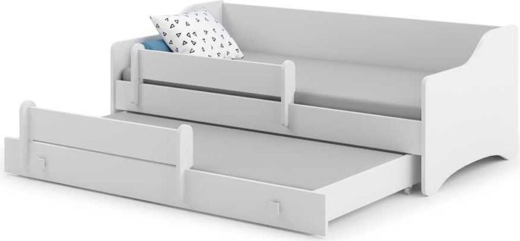 Doppelbett Erik II 160x80 - weißer Griff Produktbild 