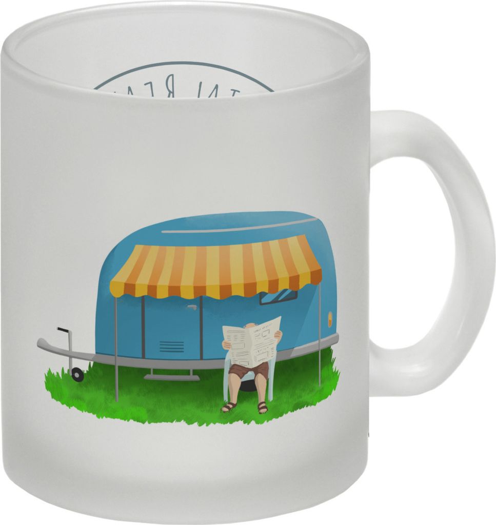 Ich bin Rentner Campen ist mein Beruf Glas Tasse mit Wohnwagen