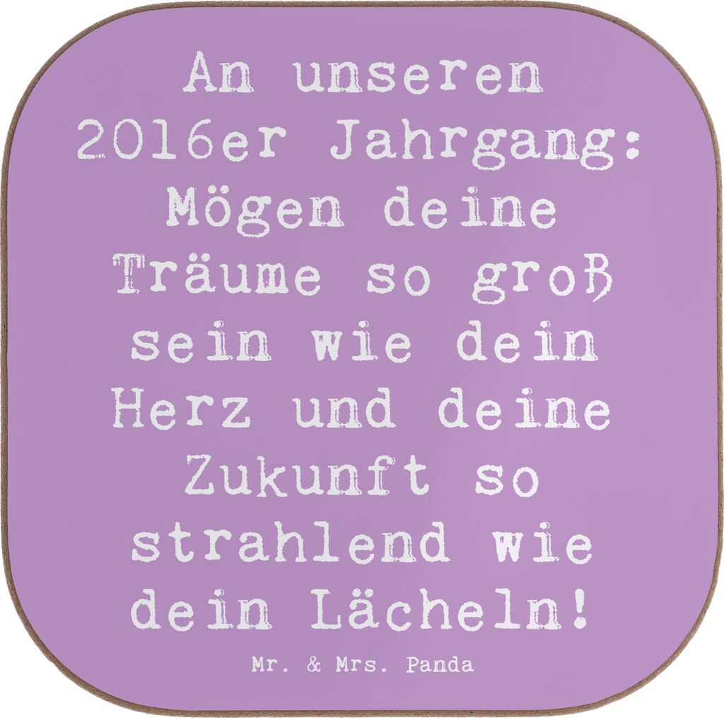 Mr. & Mrs. Panda Untersetzer Tasse Spruch 2016 Geburtstag Glückwunsch - Lavendeltraum - Geschenk, positiver, individuelle Geschenke, Geburtstagsge...