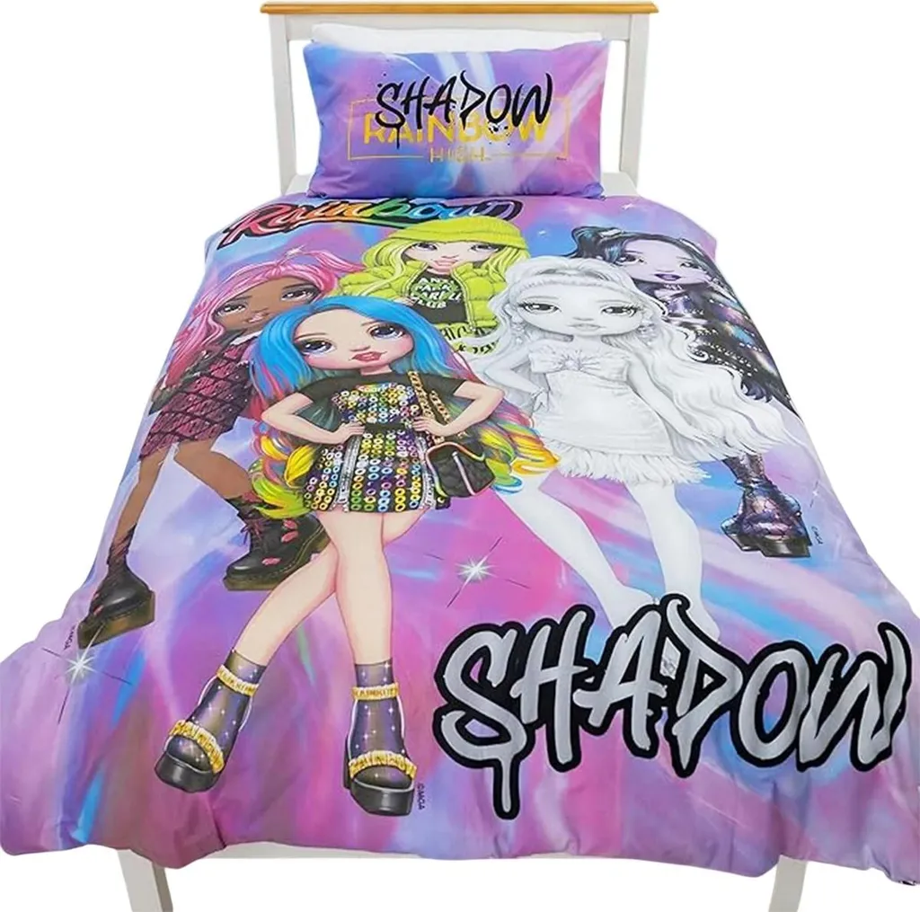 Linge de lit enfant Rainbow High Shadow High pour lit simple réversible