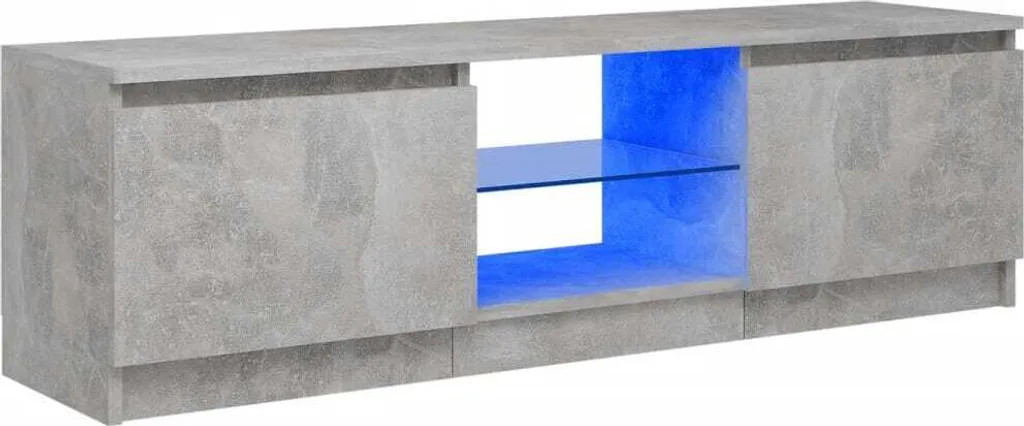 Mobile Porta TV con Luci LED RGB 120cm - Effetto Cemento Grigio Industrial - 10