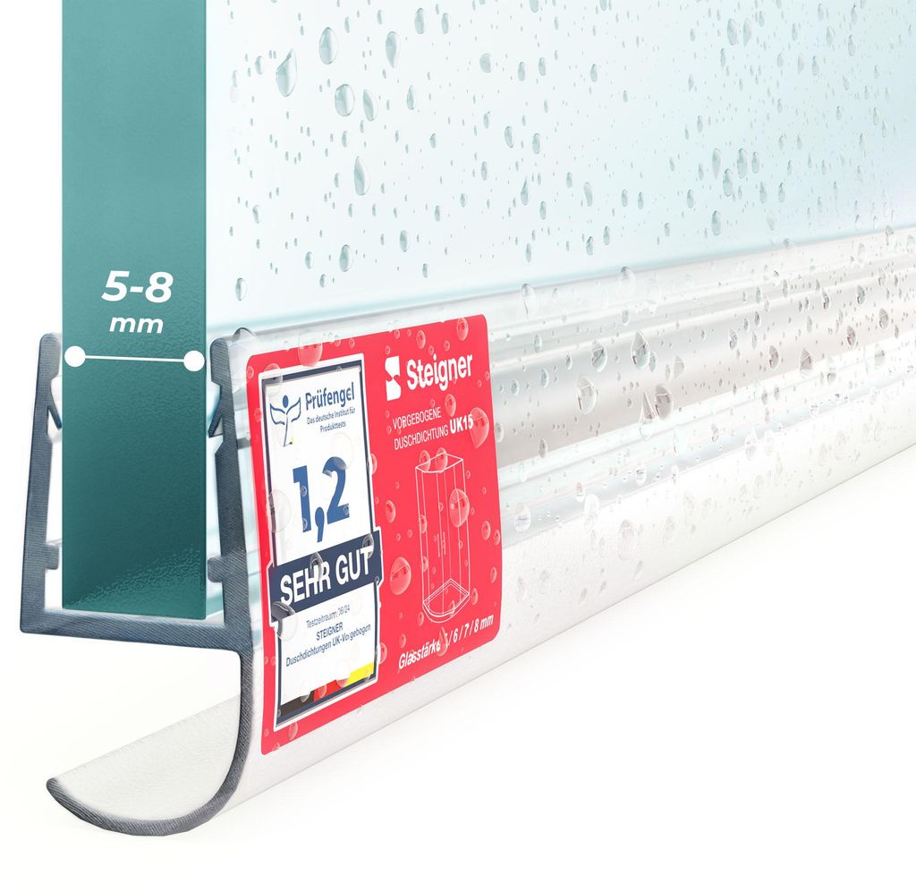 STEIGNER Duschtürdichtung UK15 200 cm (1 Stk.) Transparent Produktbild 